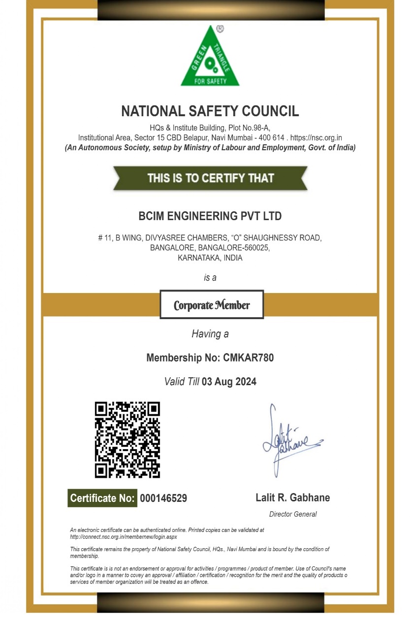 National Safety Council — Membership Certificate